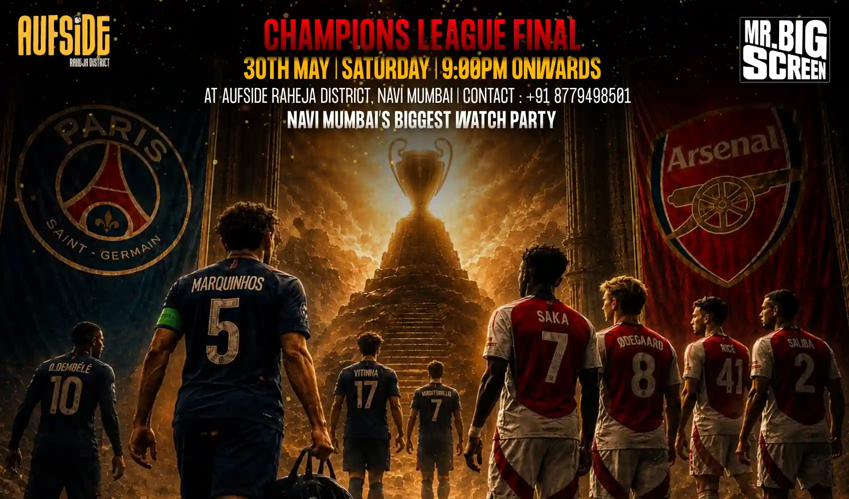 Champions League Final 2026- PSG Vs Arsenal-Navi Mumbai, Aufside